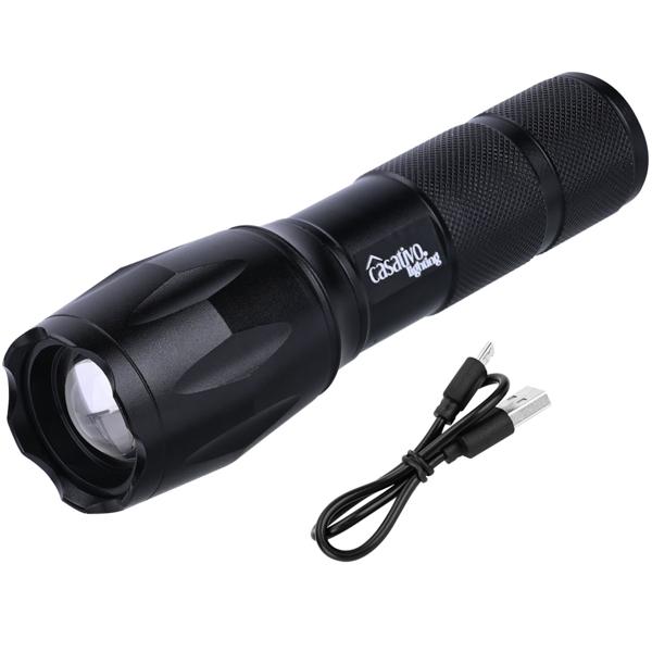 2er-Set LED-Taschenlampe & Powerbank - Spritzwassergeschützt IP44, 260 lm, 1.800 mAh Li-Ion-Akku - Outdoor, Notfall & Home Workout