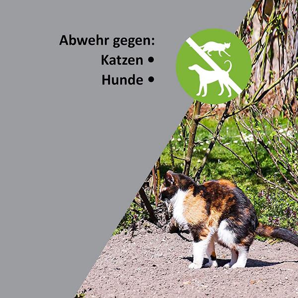 Effektiver Hunde- & Katzenvertreiber mit Ultraschall & Tönen – Frequenz 16-60 kHz, schützt bis zu 40 m², tierfreundlich, wetterfest & einfach
