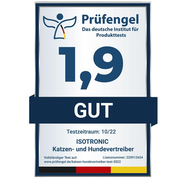 Effektiver Hunde- & Katzenvertreiber mit Ultraschall & Tönen – Frequenz 16-60 kHz, schützt bis zu 40 m², tierfreundlich, wetterfest & einfach