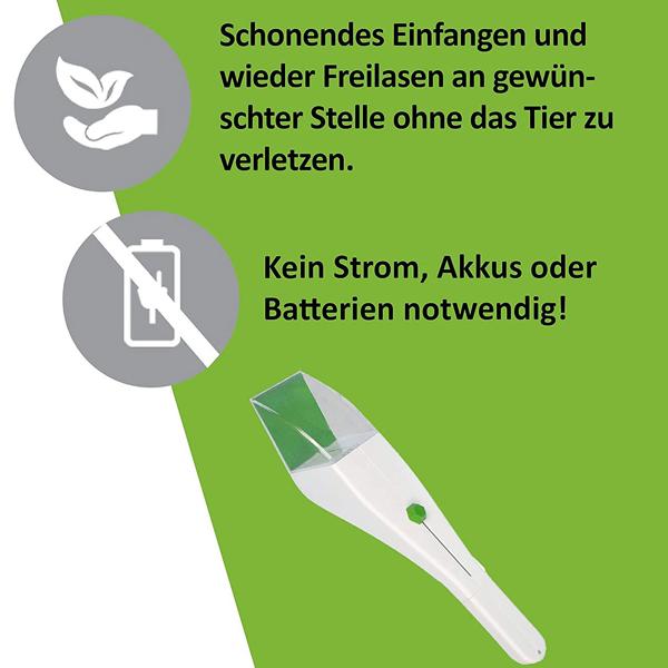 Insektenfänger XL – schonende Lebendfalle für Spinnen & Käfer (7x9 cm) – tierfreundlich, hygienisch & einfach zu bedienen – ideal für Haus & Garten