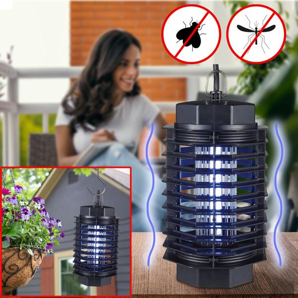 Effiziente Insektenlampe, elektrische Fliegenfalle mit UV-Licht, bis 50m². Insektenvernichter für die Steckdose, saubere und sichere Insektenbeseitigung