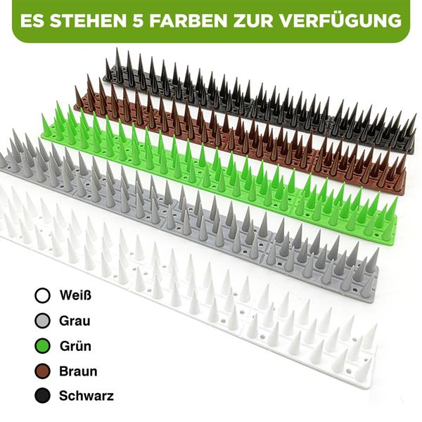 Taubenspikes 5,4m – effektive Anti-Vogel-Spikes in Grau , je 45 cm – wetterfest, einfach zu montieren – Schutz vor Vögeln auf Balken & Fensterbänken