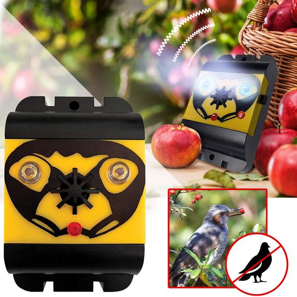 Mobiler Ultraschall-Vogelvertreiber, 40m², Vogelschreck, originelles Design, gelb-schwarz, inkl. Batterien, effektive Vogelabwehr