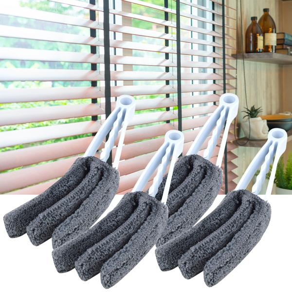 4er-Set Flexibler Jalousien- und Lamellen-Reiniger - Mikrofaser-Fleece waschbar für Heizkörper & Jalousien - 3 Reinigungsflächen - Anthrazit 20cm