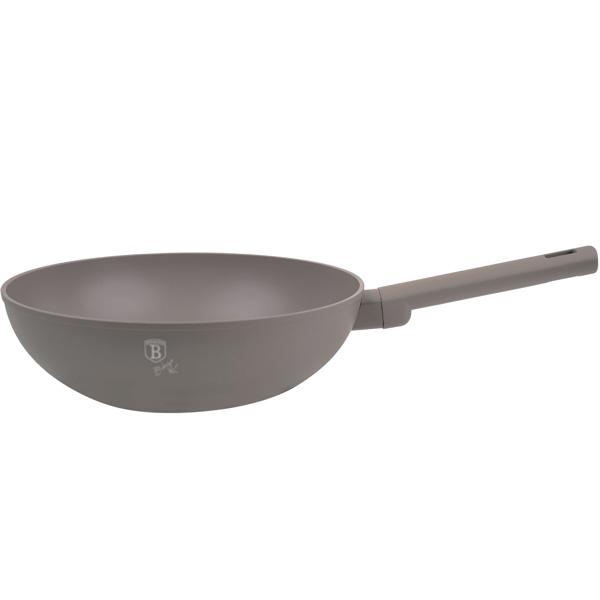 Design Wokpfanne, 28cm, taupe: Antihaft, robust & stilvoll kochen, für gesundes & aromatisches Braten