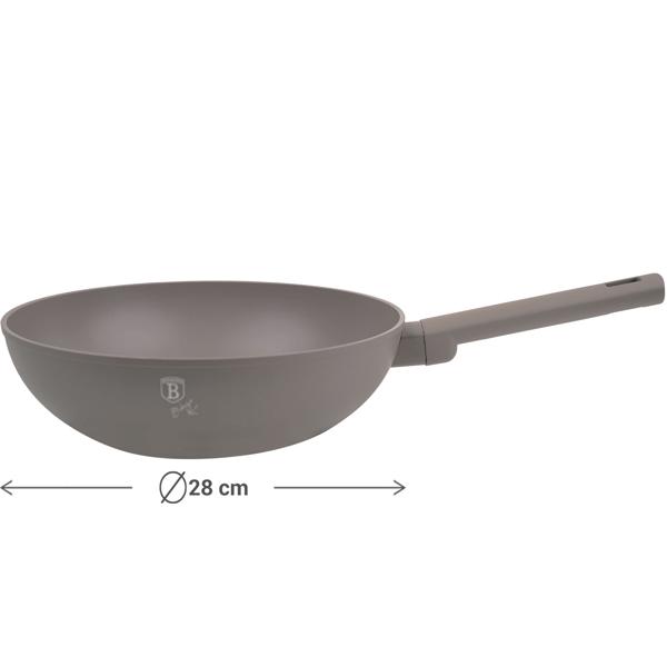 Design Wokpfanne, 28cm, taupe: Antihaft, robust & stilvoll kochen, für gesundes & aromatisches Braten