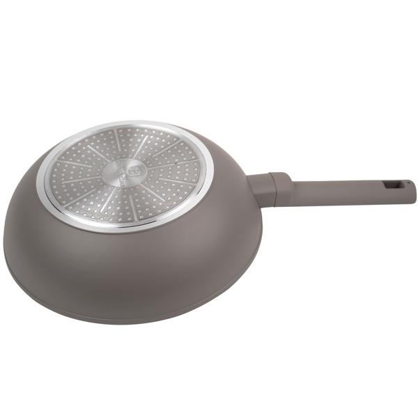 Design Wokpfanne, 28cm, taupe: Antihaft, robust & stilvoll kochen, für gesundes & aromatisches Braten