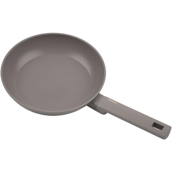 3-teiliges Design Pfannenset (Taupe) - Bratpfannen 20+24cm, Grillpfanne 28cm - Geschmiedetes Alu, Titan, Soft-Touch - Hochwertig & Robust