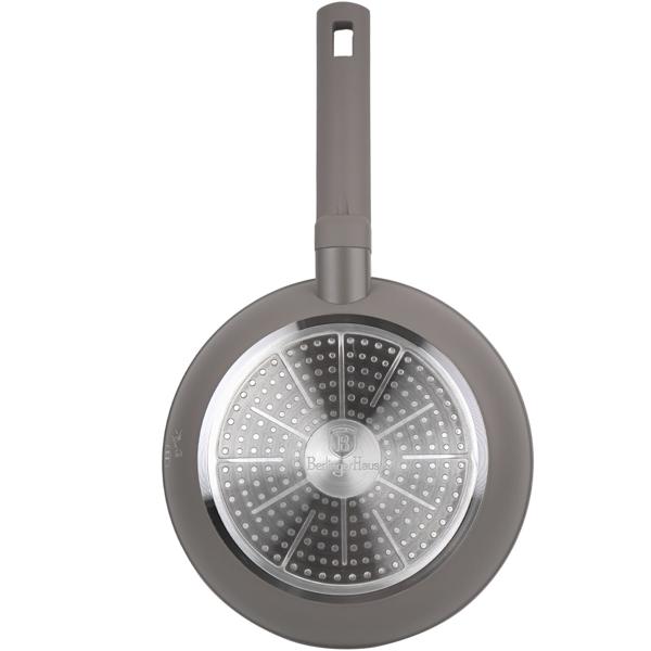 3-teiliges Design Pfannenset (Taupe) - Bratpfannen 20+24cm, Grillpfanne 28cm - Geschmiedetes Alu, Titan, Soft-Touch - Hochwertig & Robust