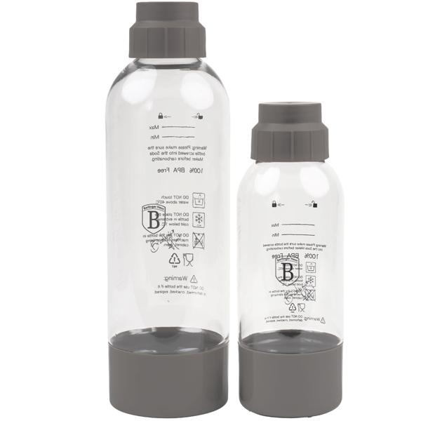 Wassersprudler im Design-Look, taupe, mit 2 BPA-freien Flaschen & Barometer: für sprudelnde Getränke, stilvoll & praktisch für jeden Haushalt