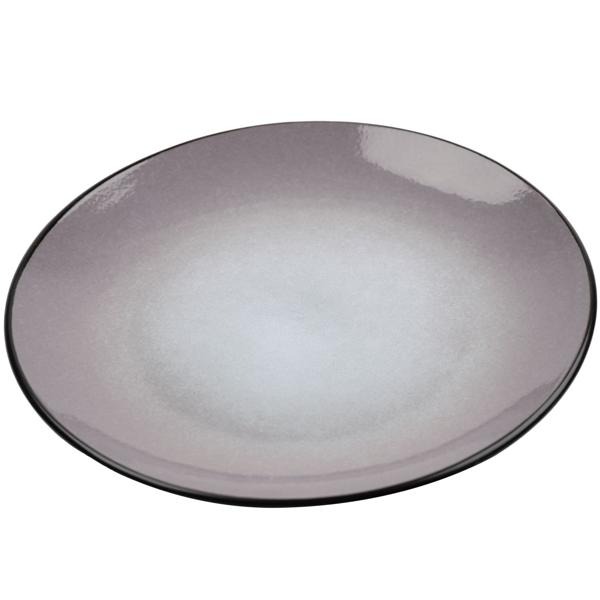 Modernes Design-Geschirr-Set aus hochwertigem Steingut, 18-teilig, in stilvollem Taupe/Schwarz, robust, spülmaschinen- & mikrowellengeeignet