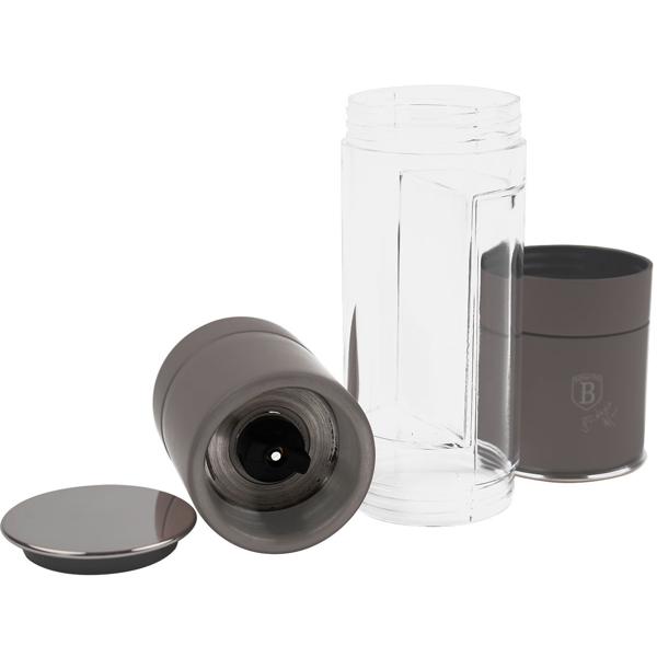 2in1 Salz- & Pfeffermühle: matt taupe, Designer Gewürzmühle - Stilvoll & Praktisch – Mahlt Salz & Pfeffer gleichzeitig - Blickfang für jede Küche