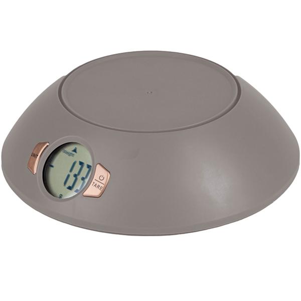 Moderne Design Küchenwaage mit Schüssel, taupe, max 5 kg, gramm-genau, inkl. Batterien - Exklusiv & langlebig 