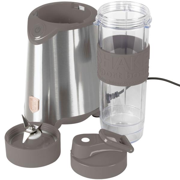 Eleganter Design-Standmixer, Edelstahl, matt-taupe, 300 Watt, mit 570ml To-Go-Becher, für Smoothies & Shakes unterwegs