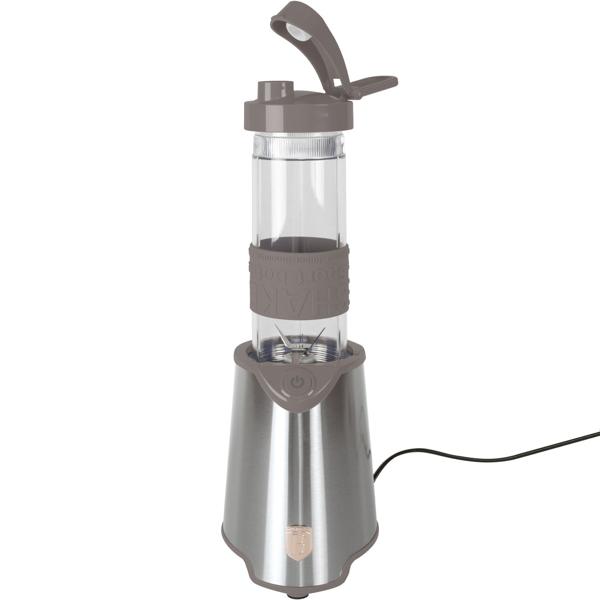 Eleganter Design-Standmixer, Edelstahl, matt-taupe, 300 Watt, mit 570ml To-Go-Becher, für Smoothies & Shakes unterwegs
