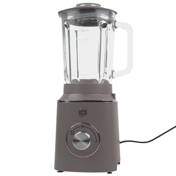 Design-Standmixer mit Glasbehälter, trendiges taupe, 1,5L - starke 1000W, Edelstahlklingen, 2 Stufen & Pulsfunktion - Saucen, Smoothies, sogar Crushed Ice