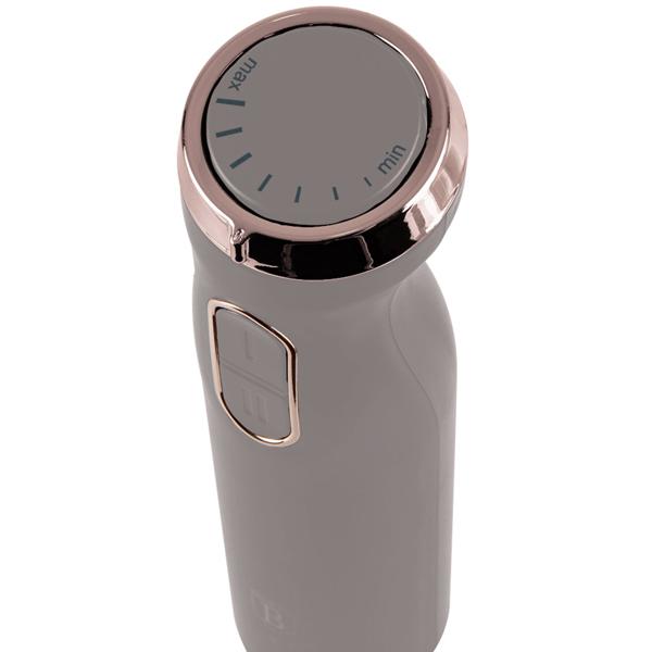 Eleganter 800W Stabmixer: Design-Highlight in der Trendfarbe taupe, aus robustem Edelstahl für kraftvolles Mixen von Smoothies, Suppen, Saucen
