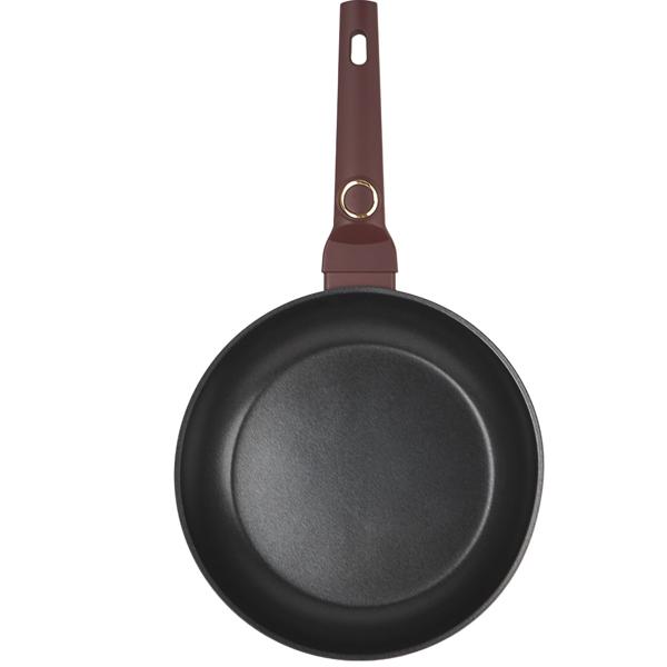 3-teiliges Design Pfannenset (bordeaux) - Bratpfannen 20+24cm, Grillpfanne 28cm - Geschmiedetes Alu, Titan, Soft-Touch - Hochwertig & Robust