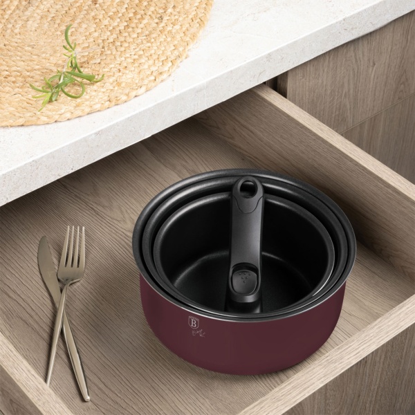 Pfannen-Set (12-tlg.) aus geschmiedetem Aluminium – Bratpfannen & Töpfe mit abnehmbarem Griff, Titanbeschichtung, Glasdeckeln und Smart Lids