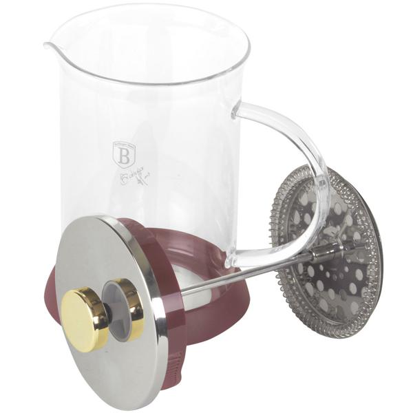 Design-French Press für Kaffee und Tee, 800ml, bordeaux: Für aromatischen Kaffee & losen Tee, hochwertig & stilvoll, Ihr Barista-Erlebnis Zuhause