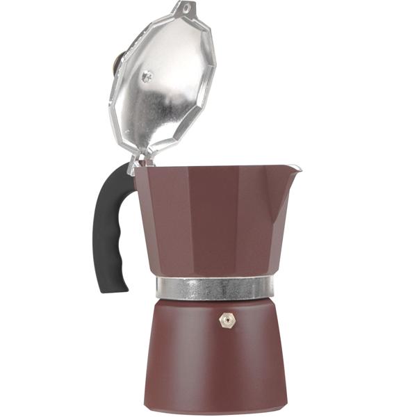 Espressokocher Bordeaux-Matt aus Aluminium - Für 6 Portionen (450ml) - Ergonomischer Soft-Touch-Griff - Geeignet für alle Herde - Rostfrei