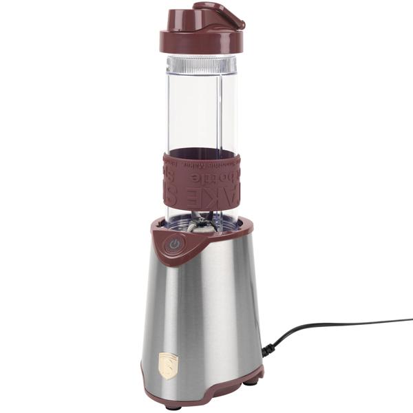 Eleganter Design-Standmixer, Edelstahl, matt-bordeaux, 300 Watt, mit 570ml To-Go-Becher, für Smoothies & Shakes unterwegs
