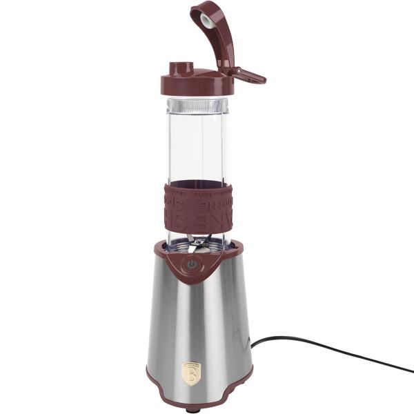 Eleganter Design-Standmixer, Edelstahl, matt-bordeaux, 300 Watt, mit 570ml To-Go-Becher, für Smoothies & Shakes unterwegs