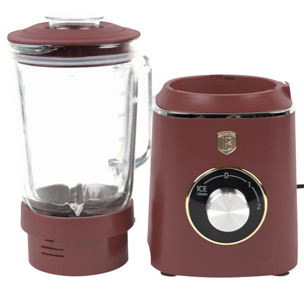 Moderner Standmixer, 1000W, Bordeaux Matt, 1,5L Glas – Edelstahlklingen, Pulsfunktion, mit Dosierbecher, Smoothiemaker