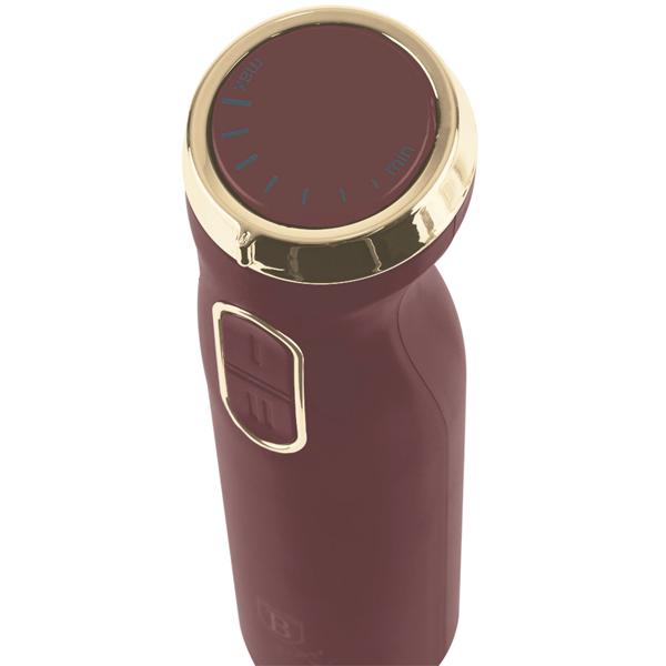 Eleganter 800W Stabmixer: Design-Highlight in bordeaux-rosegold aus robustem Edelstahl für kraftvolles Mixen von Smoothies, Suppen, Saucen