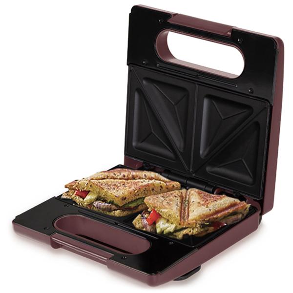 3in1 Sandwichmaker, Waffeleisen & Grill (780W) - Design-Küchenhelfer im trendigen bordeaux, antihaftbeschichtet - Perfekt für schnelle & leckere Snacks