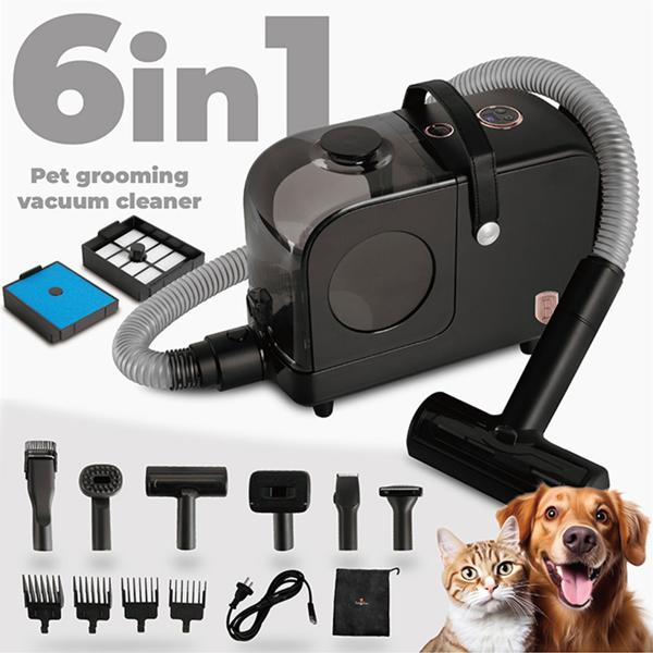 Haustier Schermaschine mit Staubsauger (350W) – 10-tlg. Fellpflege-Set für Hunde & Katzen, mit 3 Geschwindigkeitsstufen