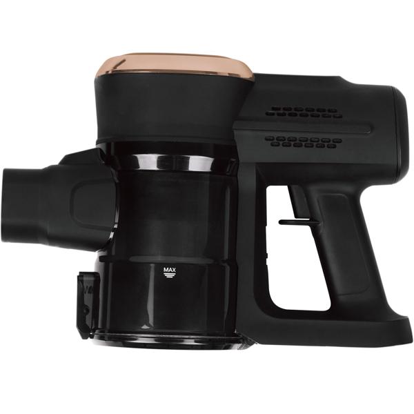 Design Akku-Staubsauger, 220 W BLDC Motor, 25,9 V Li-ION Akku, schwarz-roségold, Bürste mit LED Beleuchtung