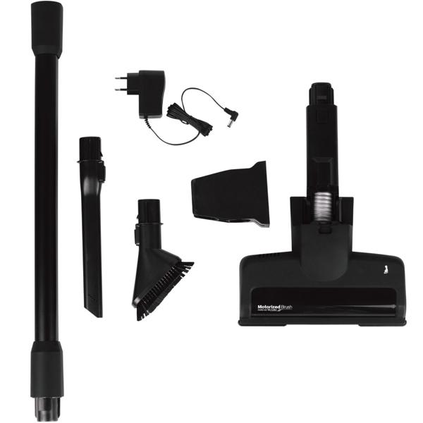 Design Akku-Staubsauger, 220 W BLDC Motor, 25,9 V Li-ION Akku, schwarz-roségold, Bürste mit LED Beleuchtung