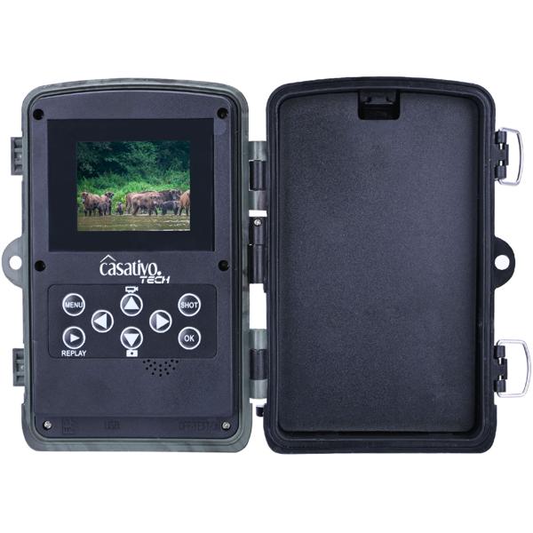 Full-HD-Wildkamera 24 MP mit 3 Bewegungssensoren – Nachtsicht, Serienbild- & Zeitraffer-Funktion, Farbdisplay, wetterfest, ideal zur Tierbeobachtung