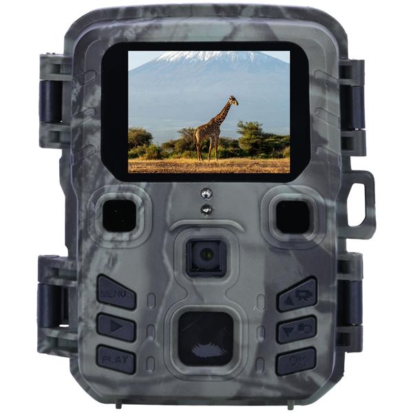 Kompakte Wildkamera, Full HD, PIR Bewegungssensor, Nachtsicht mit IR LEDs, IPX5, 180g leicht, Farbdisplay, für eine diskrete Tierbeobachtung