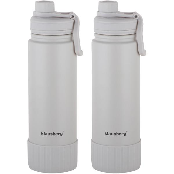 2er-Set Doppelwandiger Thermobecher 720ml beige - Auslaufsicher für Reisen & Büro - Heiss- & Kaltgetränke isoliert - 18/8 Edelstahl BPA-frei