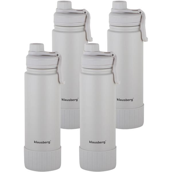 4er-Set Doppelwandiger Thermobecher - 720ml Fassungsvermögen für Heiss- & Kaltgetränke - Auslaufsicher, stossfest, BPA-frei & 18/8 Edelstahl