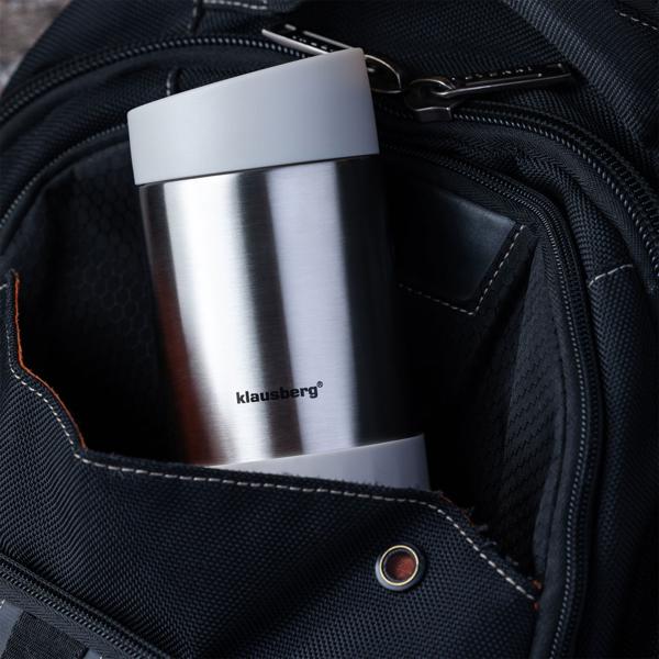 2er-Set Doppelwandiger Thermobecher, 420 ml, hellgrau, hält Getränke stundenlang heiss oder kalt, auslaufsicher, robust & ideal für unterwegs