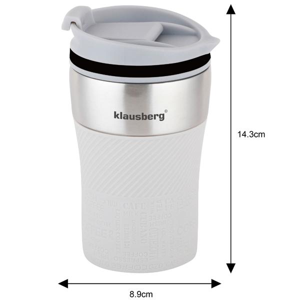 Doppelwandiger Thermobecher 280ml, beige - Hält Getränke heiss/kalt - BPA-freier 18/8 Edelstahl, auslaufsicher, stossfest - für Uni, Büro, Picknick