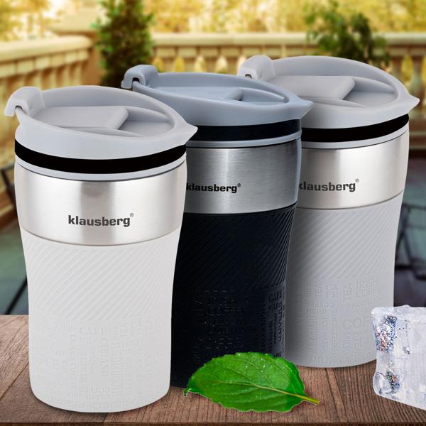 4er-Set Doppelwandiger Thermobecher 280ml, beige - Hält Heiss-/Kaltgetränke kühl/warm - Edelstahl, BPA-frei, robust, spülmaschinenfest