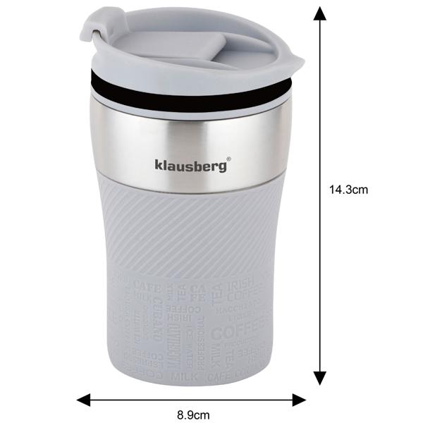 Doppelwandiger Thermobecher, 280ml, grau, perfekt für Kaffee, Tee & mehr, hält Getränke stundenlang heiss oder kalt