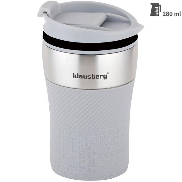 4er-Set Doppelwandiger Thermobecher 280ml grau - Exzellente Isolierung für heisse/kühle Getränke - Hochwertiger 18/8 Edelstahl, BPA-frei, stossfest