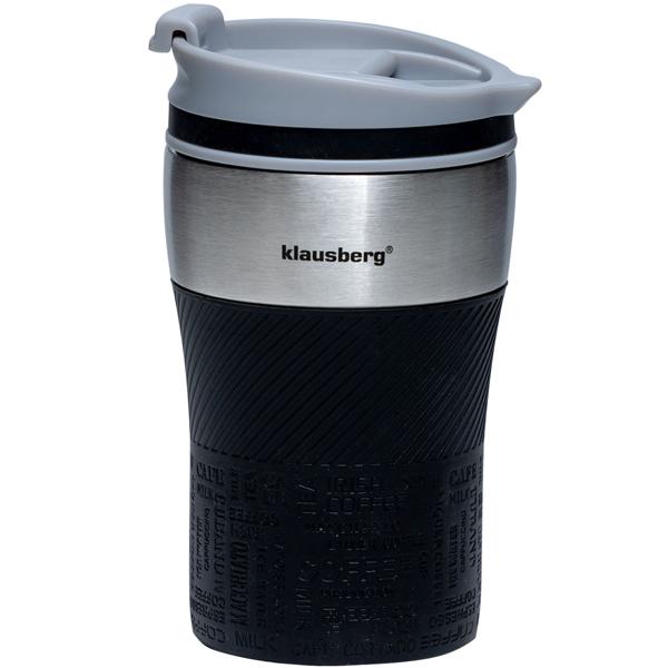 4er-Set Doppelwandiger Thermobecher 280ml, schwarz - Hält Heiss/Kühl - Auslaufsicher, robust, einhändig bedienbar - Edelstahl, lebensmittelecht