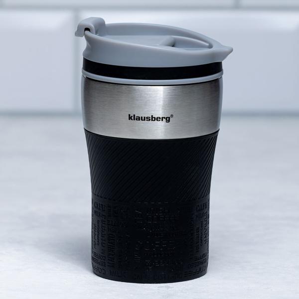 4er-Set Doppelwandiger Thermobecher 280ml, schwarz - Hält Heiss/Kühl - Auslaufsicher, robust, einhändig bedienbar - Edelstahl, lebensmittelecht