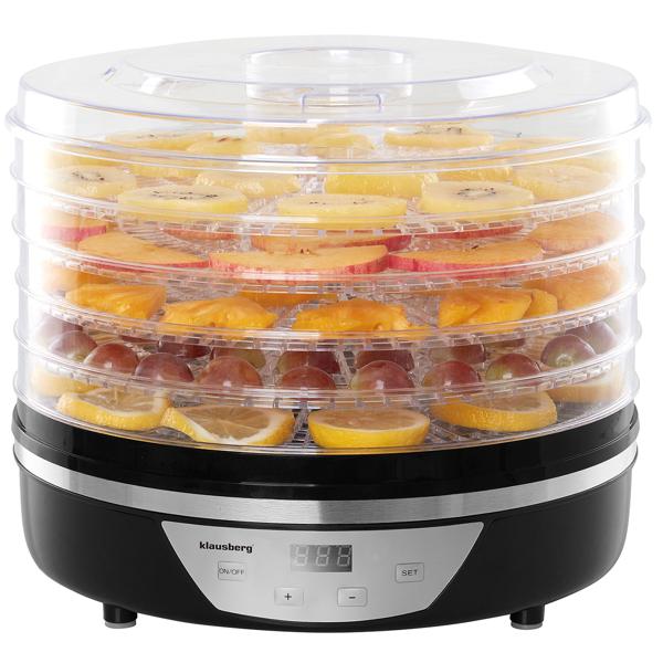 5-Ebenen Dörrautomat, 35-68°C, Timer, BPA-frei, Entwässerungsgrad einstellbar, für Trockenfrüchte, Gemüse oder Fleisch-Gesunde Snacks selbst gemacht