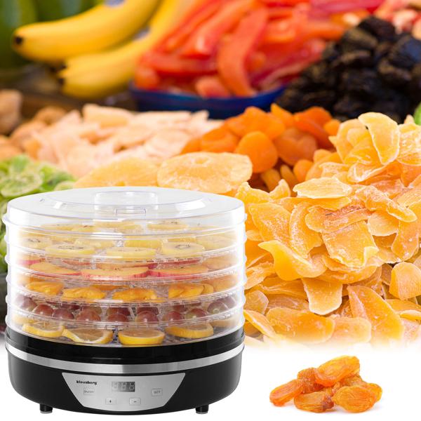 5-Ebenen Dörrautomat, 35-68°C, Timer, BPA-frei, Entwässerungsgrad einstellbar, für Trockenfrüchte, Gemüse oder Fleisch-Gesunde Snacks selbst gemacht