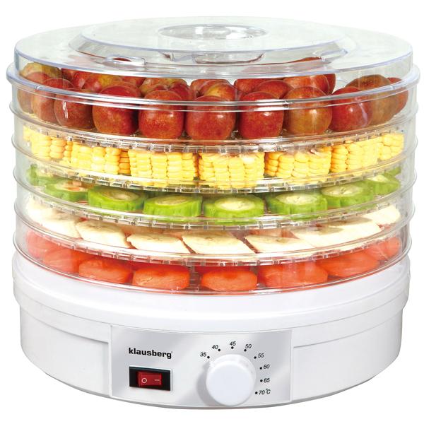 Vitalstoff-Dörrautomat, 5 Ebenen, 350W, 35-70°C, weiss – Für vitaminreiche Snacks, erhält Nährstoffe, Dörrgerät