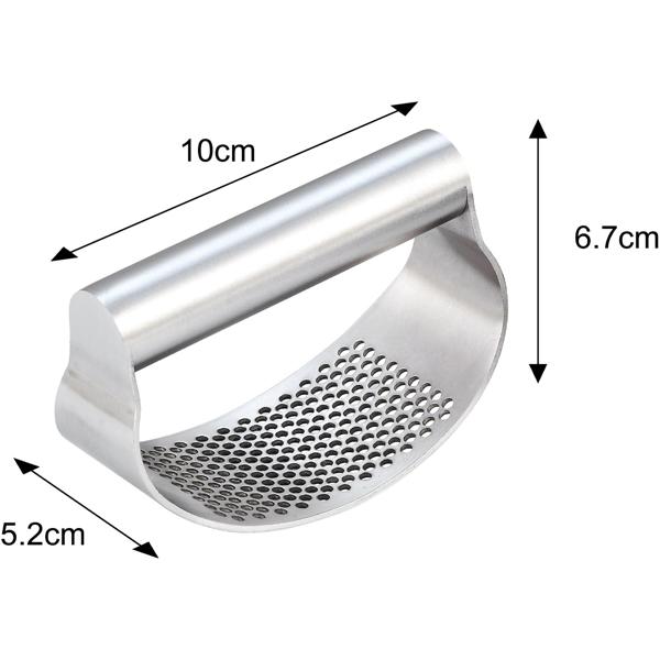 Manuelle Knoblauchpresse aus Edelstahl, inkl. Knoblauchschäler und Reinigungspinsel