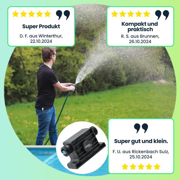 Bohrmaschinenpumpe zum Ab-, Aus- und Umpumpen von Wasser, bis zu 1200 L/h, Klick System, inkl. 2 Schlauchadaptern und Schellen