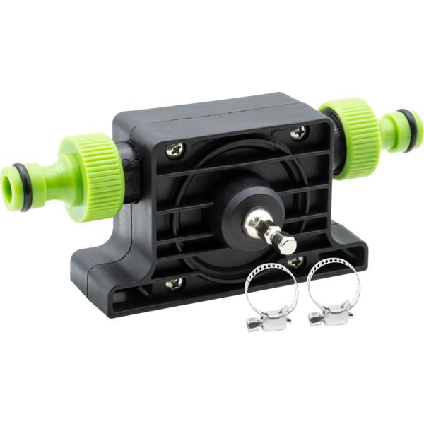 2er-Set Bohrmaschinenpumpe zum Ab-, Aus- und Umpumpen von Wasser, bis zu 1200 L/h, Klick System, inkl. 2 Schlauchadaptern und Schellen